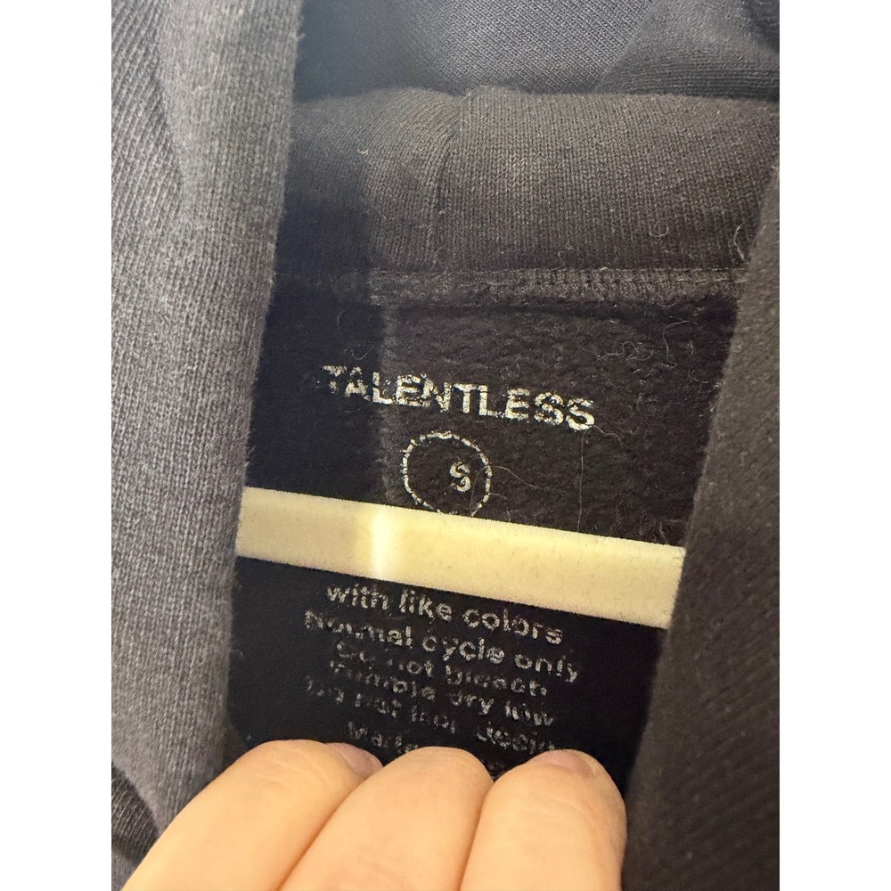Talentless Womens Please Wash Your Hands Hoodie Black Graphic Sweatshirt Small - Picture 4 of 9